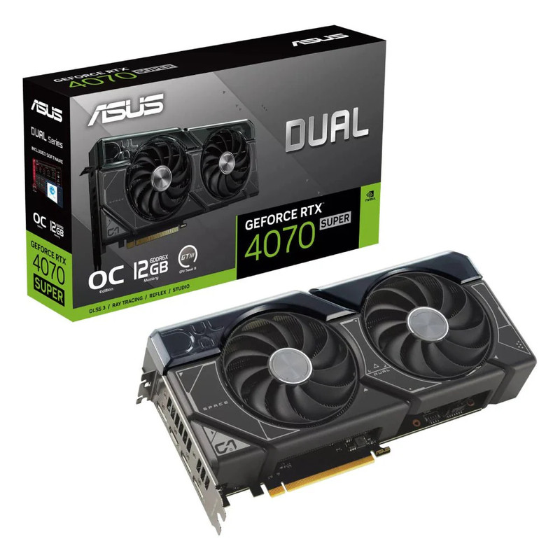 Asus Dual GeForce RTX 4070 Super OC Edition 12GB GDDR6X Gaming Graphics Card - كرت شاشة
